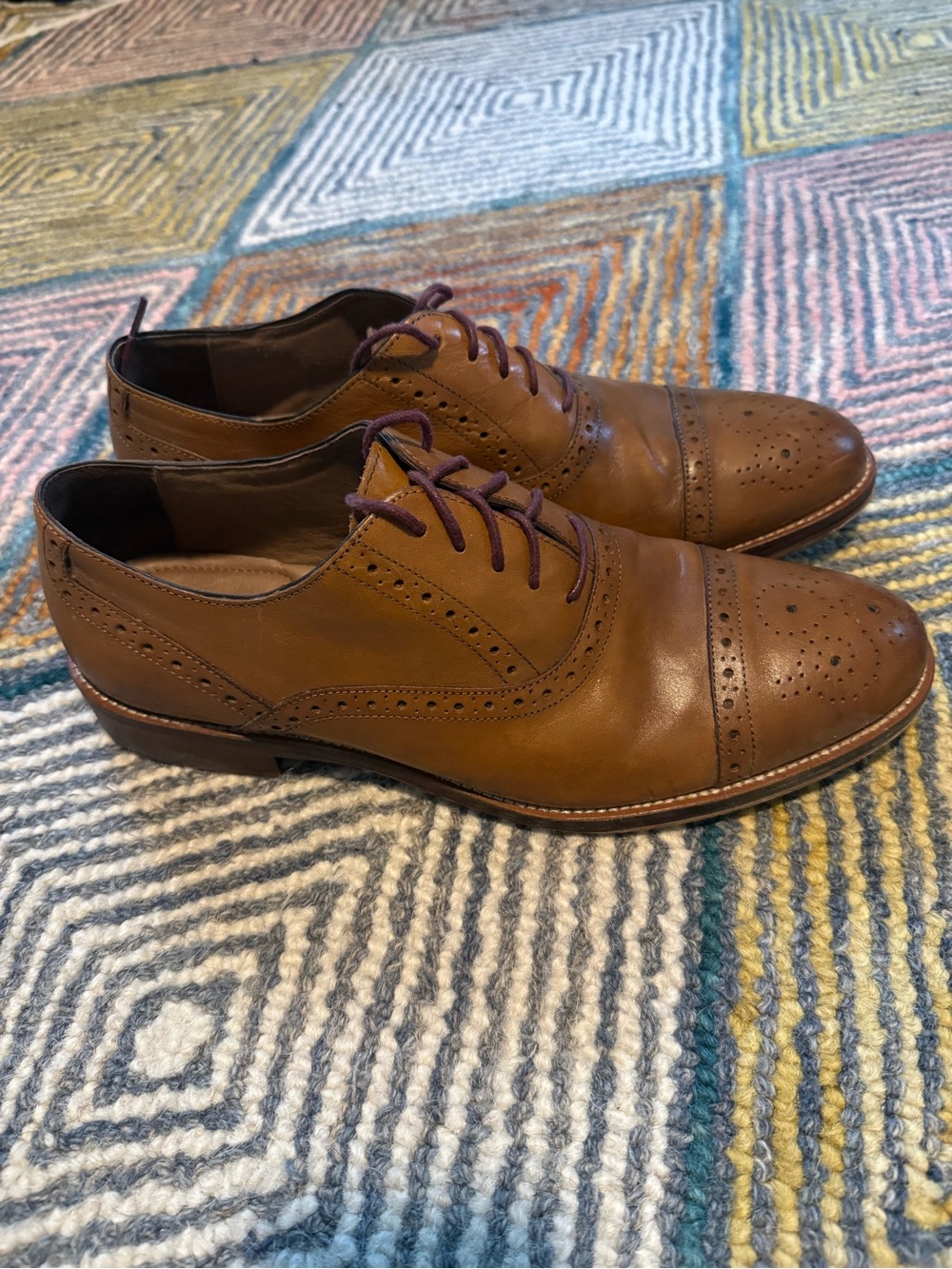 Johnston and Murphy Men’s Brown Leather Conard Cap-Toe